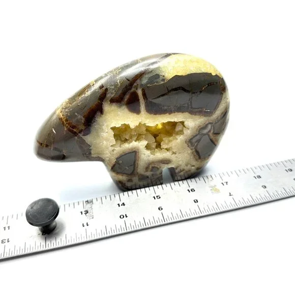 Septarian Bear Nodule Carving with Crystal Geode Center—AKA Dragon Stone —EUC